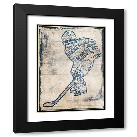 Hockey Type Black Modern Wood Framed Art Print with Double Matting by Grey, Jace
