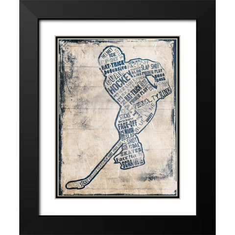 Hockey Type Black Modern Wood Framed Art Print with Double Matting by Grey, Jace