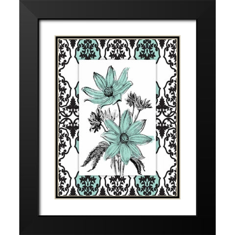 Simple Floral Style Black Modern Wood Framed Art Print with Double Matting by Grey, Jace