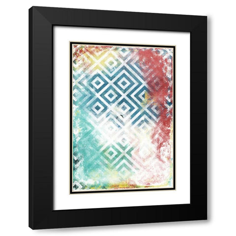 Happy cosmic pattern Black Modern Wood Framed Art Print with Double Matting by Grey, Jace