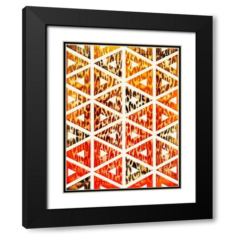 Triangular Animals Bright Black Modern Wood Framed Art Print with Double Matting by Grey, Jace