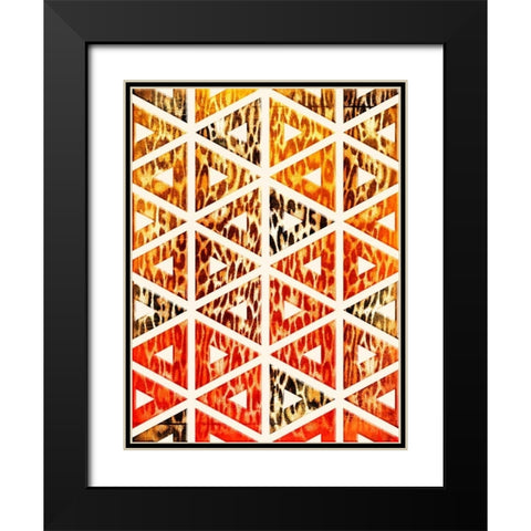 Triangular Animals Bright Black Modern Wood Framed Art Print with Double Matting by Grey, Jace