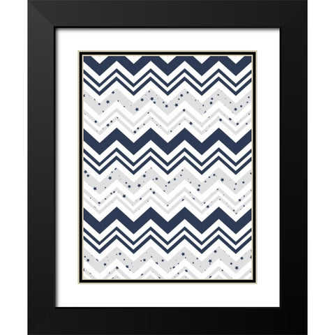 Star chevron Black Modern Wood Framed Art Print with Double Matting by Grey, Jace