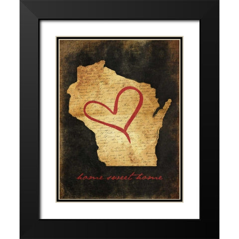 Home Sweet Home WI Black Modern Wood Framed Art Print with Double Matting by Grey, Jace