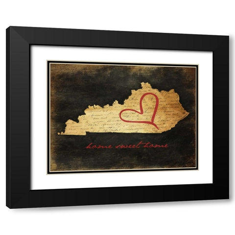 Home Sweet Home KY Black Modern Wood Framed Art Print with Double Matting by Grey, Jace