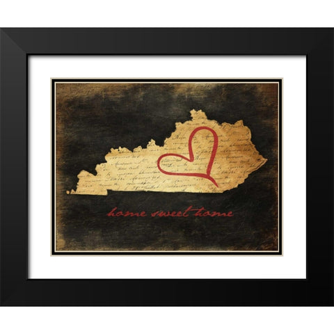 Home Sweet Home KY Black Modern Wood Framed Art Print with Double Matting by Grey, Jace