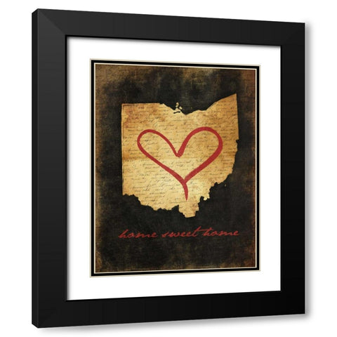 Home Sweet Home OH Black Modern Wood Framed Art Print with Double Matting by Grey, Jace