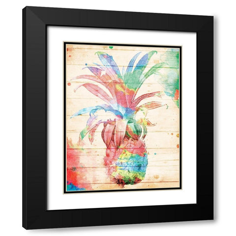 Colorful Pineapple Black Modern Wood Framed Art Print with Double Matting by Grey, Jace