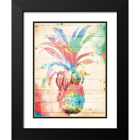 Colorful Pineapple Black Modern Wood Framed Art Print with Double Matting by Grey, Jace