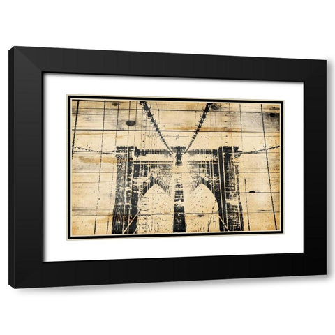 Wood Bridge Black Modern Wood Framed Art Print with Double Matting by Grey, Jace