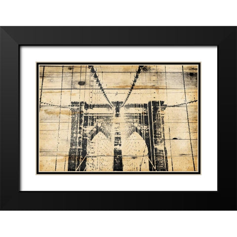 Wood Bridge Black Modern Wood Framed Art Print with Double Matting by Grey, Jace