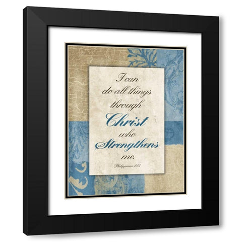 Christ Strength Black Modern Wood Framed Art Print with Double Matting by Grey, Jace