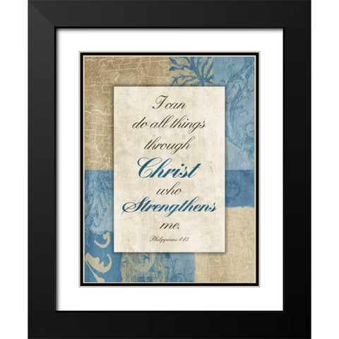 Christ Strength Black Modern Wood Framed Art Print with Double Matting by Grey, Jace