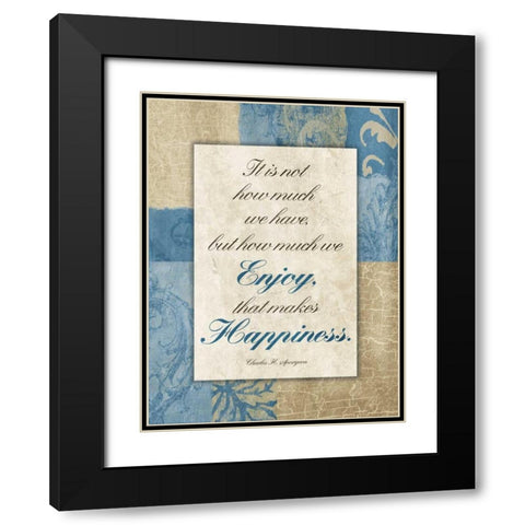 Enjoy Happiness Black Modern Wood Framed Art Print with Double Matting by Grey, Jace