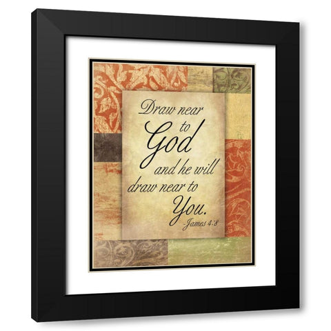 Draw God Black Modern Wood Framed Art Print with Double Matting by Grey, Jace