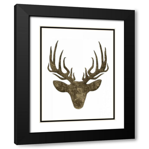 Aged Deer Mate Black Modern Wood Framed Art Print with Double Matting by Grey, Jace