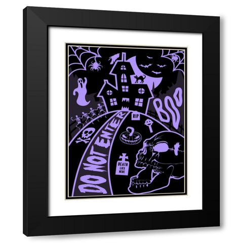 Haunted Fun House Black Modern Wood Framed Art Print with Double Matting by Grey, Jace