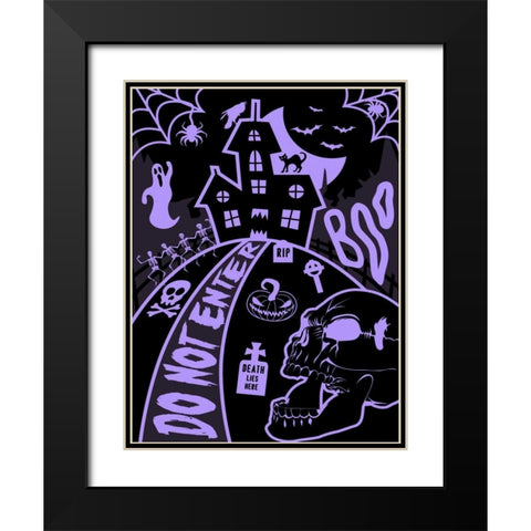 Haunted Fun House Black Modern Wood Framed Art Print with Double Matting by Grey, Jace
