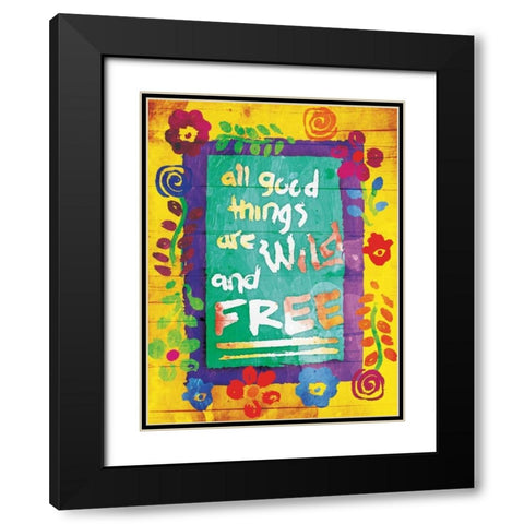 Wild And Free Black Modern Wood Framed Art Print with Double Matting by Grey, Jace
