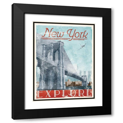 Explore New York Black Modern Wood Framed Art Print with Double Matting by Grey, Jace