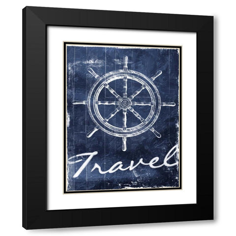 Travel To Your Blue Black Modern Wood Framed Art Print with Double Matting by Grey, Jace