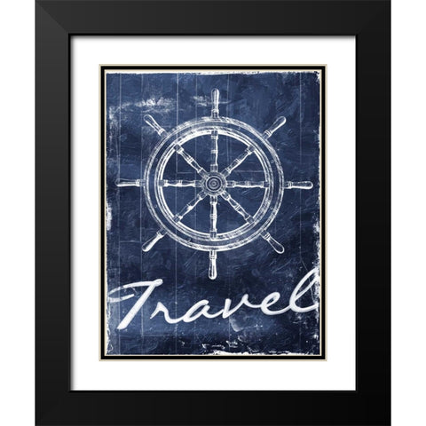 Travel To Your Blue Black Modern Wood Framed Art Print with Double Matting by Grey, Jace