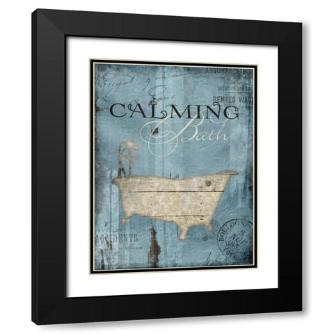 Calming Bath Black Modern Wood Framed Art Print with Double Matting by Grey, Jace