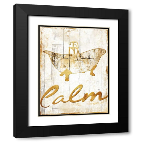 Gold Calm Black Modern Wood Framed Art Print with Double Matting by Grey, Jace