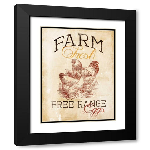Free Range Eggs Black Modern Wood Framed Art Print with Double Matting by Grey, Jace