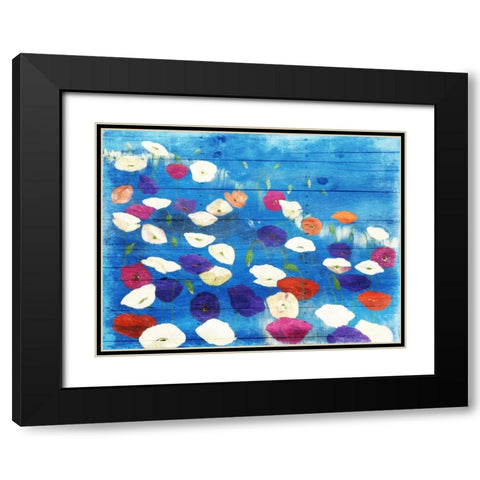 Patch Of Colors Black Modern Wood Framed Art Print with Double Matting by Grey, Jace
