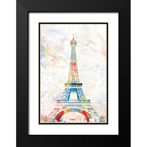 Pop Paris Black Modern Wood Framed Art Print with Double Matting by Grey, Jace