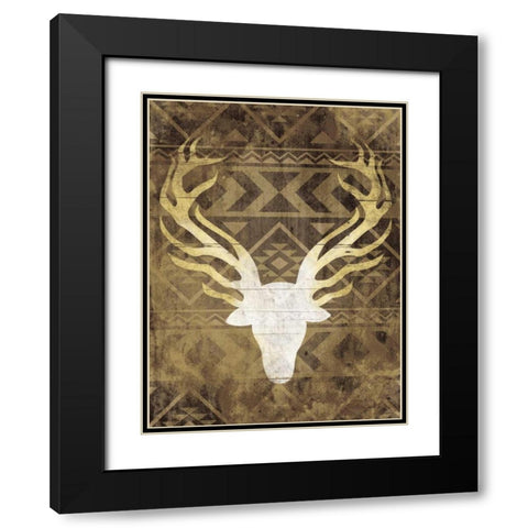 Deer In The Light Black Modern Wood Framed Art Print with Double Matting by Grey, Jace