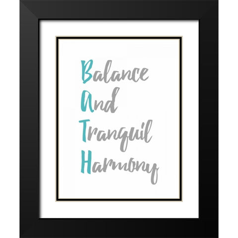 BATH Black Modern Wood Framed Art Print with Double Matting by Grey, Jace