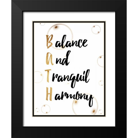 BATH Gold Black Modern Wood Framed Art Print with Double Matting by Grey, Jace