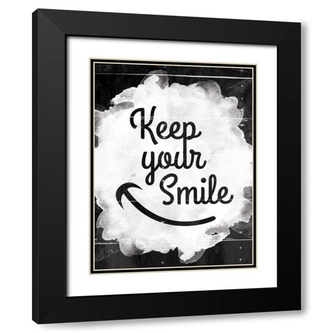 Keep Your Smile Black Modern Wood Framed Art Print with Double Matting by Grey, Jace