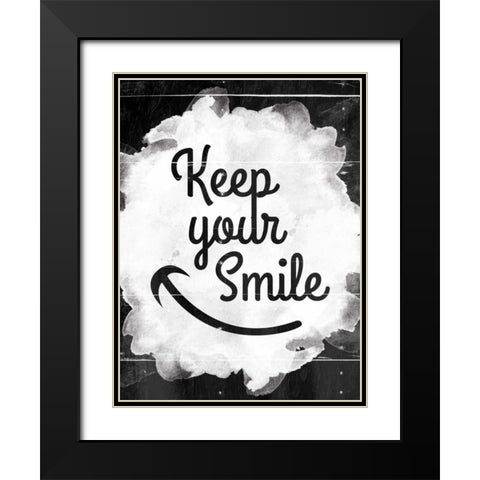 Keep Your Smile Black Modern Wood Framed Art Print with Double Matting by Grey, Jace