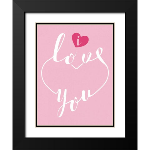 I Love You Black Modern Wood Framed Art Print with Double Matting by Grey, Jace
