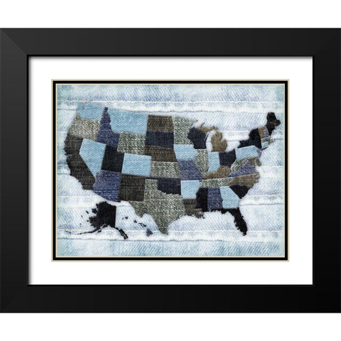 Jeans In The USA Black Modern Wood Framed Art Print with Double Matting by Grey, Jace