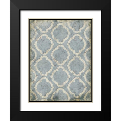 Antique Reverse Blue Wall Mate Black Modern Wood Framed Art Print with Double Matting by Grey, Jace