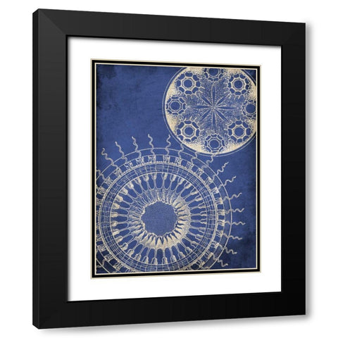 Coastal Indigo Pattern Black Modern Wood Framed Art Print with Double Matting by Grey, Jace