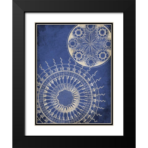 Coastal Indigo Pattern Black Modern Wood Framed Art Print with Double Matting by Grey, Jace