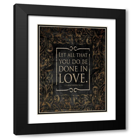 Done In Love Black Modern Wood Framed Art Print with Double Matting by Grey, Jace