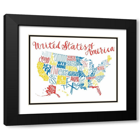 Bright Fun United States Black Modern Wood Framed Art Print with Double Matting by Grey, Jace