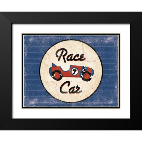 Race Car Blues Black Modern Wood Framed Art Print with Double Matting by Grey, Jace