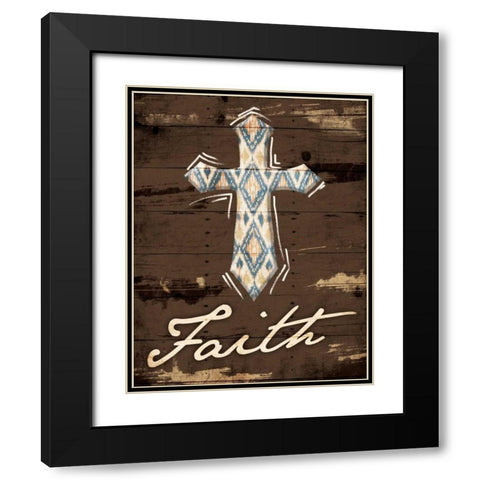 Faith Cross Black Modern Wood Framed Art Print with Double Matting by Grey, Jace