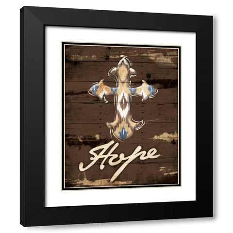 Hope Cross Black Modern Wood Framed Art Print with Double Matting by Grey, Jace