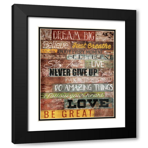 Dream Big Black Modern Wood Framed Art Print with Double Matting by Grey, Jace