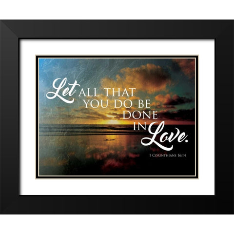 Let Love Black Modern Wood Framed Art Print with Double Matting by Grey, Jace