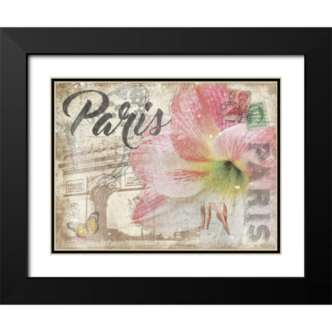 Mail To Paris Black Modern Wood Framed Art Print with Double Matting by Grey, Jace