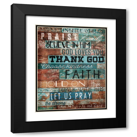 Praise Black Modern Wood Framed Art Print with Double Matting by Grey, Jace